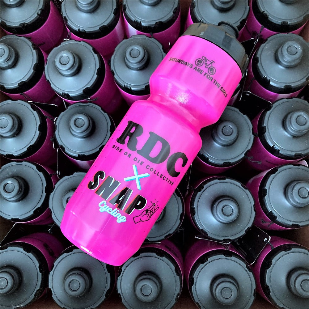 SNAP x RDC 50/50 WATER BOTTLE - TRANSLUCENT PINK – SNAP Cycling